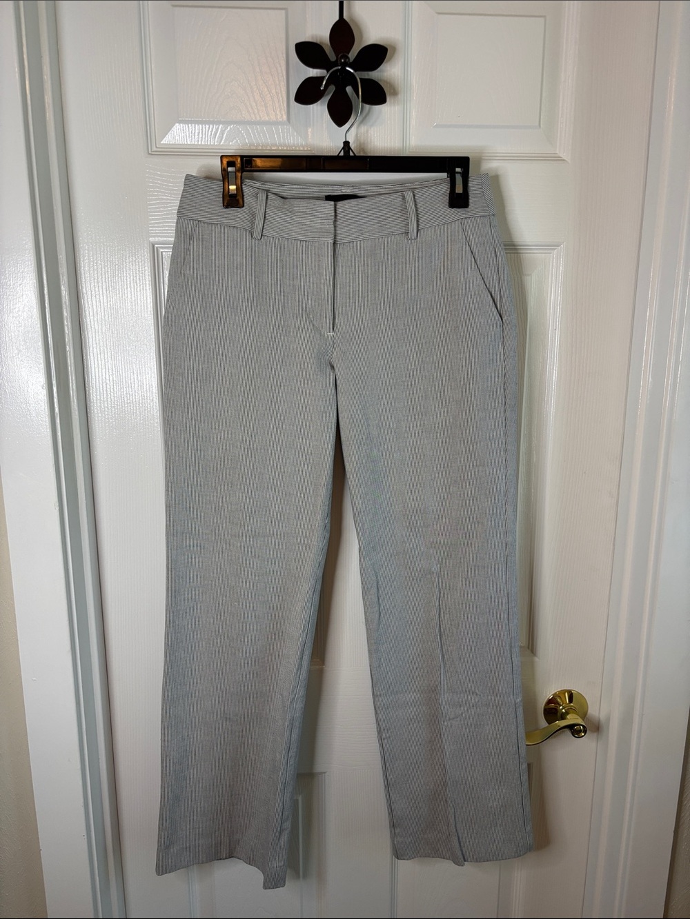 Talbots Newport Pant Gray Pinstripe Women's Dress Ankle Pants Sz 4